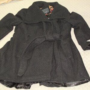 NWT Steve Madden Women's XL Bouncele Black Belted Peacoat